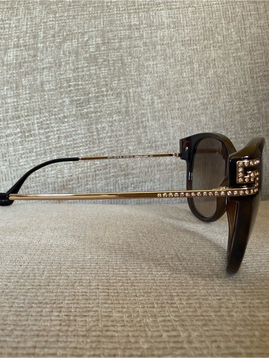 Versace Brown and Black Gradient Aviator Sunglasses with Gold Temples